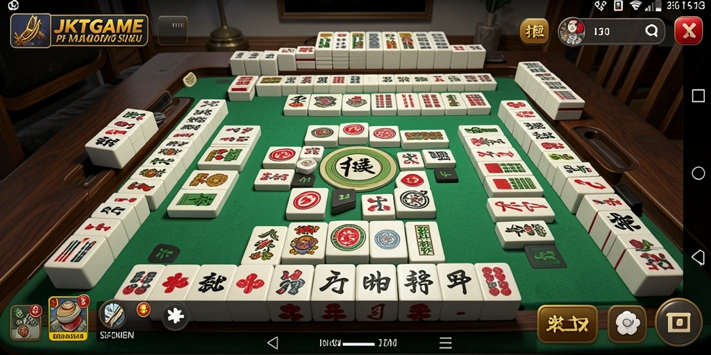 Tampilan gameplay Mahjong yang menarik dari JKTGAME.