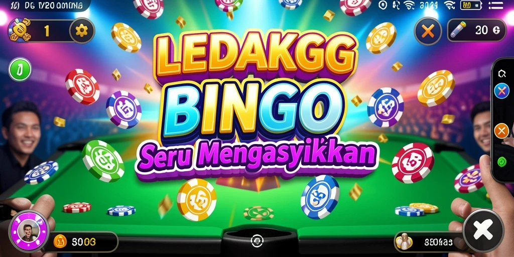 Tampilan gameplay LEDAKGG dengan suasana Bingo yang penuh semangat.