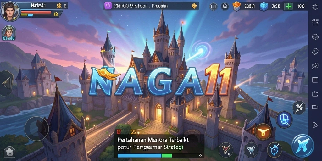 Tampilan gameplay NAGA11 menampilkan pertarungan seru dalam Tower Defense.