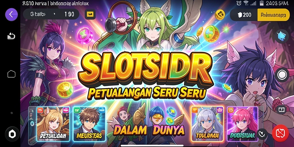 Tampilan gameplay SLOTSIDR yang menarik dalam dunia anime.