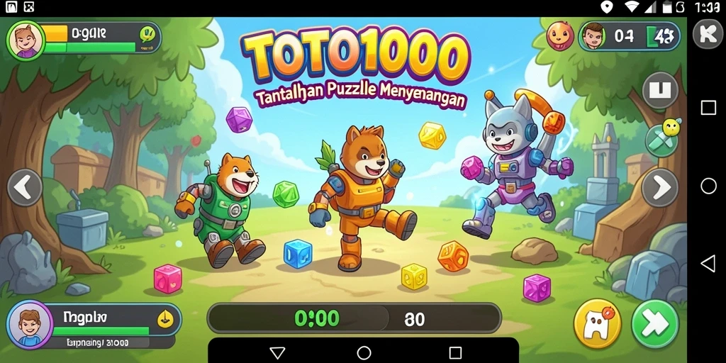 Tampilan gameplay TOTO1000 yang menarik dengan berbagai teka-teki.